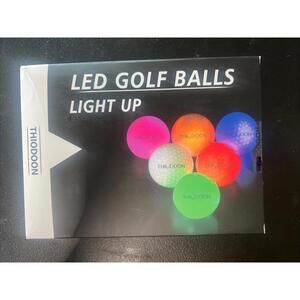 THIODOON Glow in The Dark Golf Balls, Light up Led Golf Balls, Night Golf 6 Pack